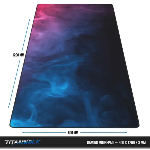 Titanwolf Gaming Mauspad, XXXL Speed Mousepad 1200 x 600 mm, Geschwindigkeit & Präzision, Farbiger Rauch Titanwolf Gaming Mauspad, XXXL Speed Mousepad 1200 x 600 mm, Geschwindigkeit & Präzision, Farbiger Rauch
