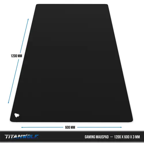 Titanwolf Gaming Mauspad, XXXL Speed Mousepad 1200 x 600 mm, Geschwindigkeit & Präzision, Symbol weiß Titanwolf Gaming Mauspad, XXXL Speed Mousepad 1200 x 600 mm, Geschwindigkeit & Präzision, Symbol weiß