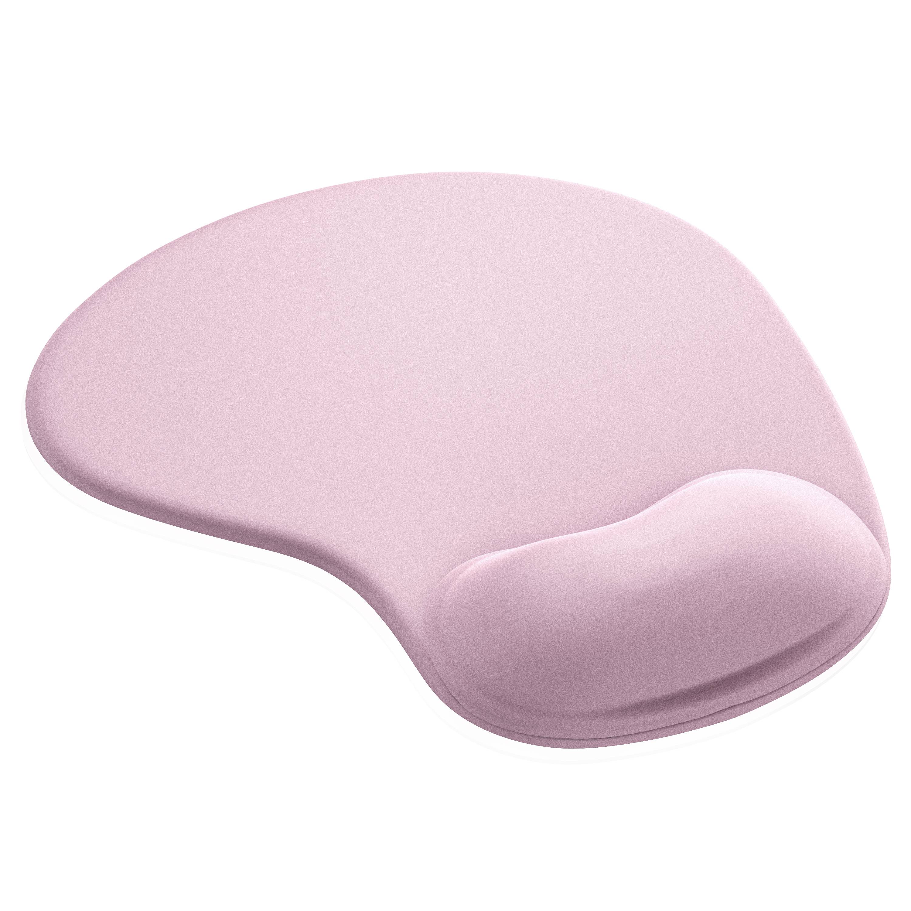 CSL Mauspad mit Gelkissen & Handgelenkauflage, Komfort Office Mousepad, hellrosa