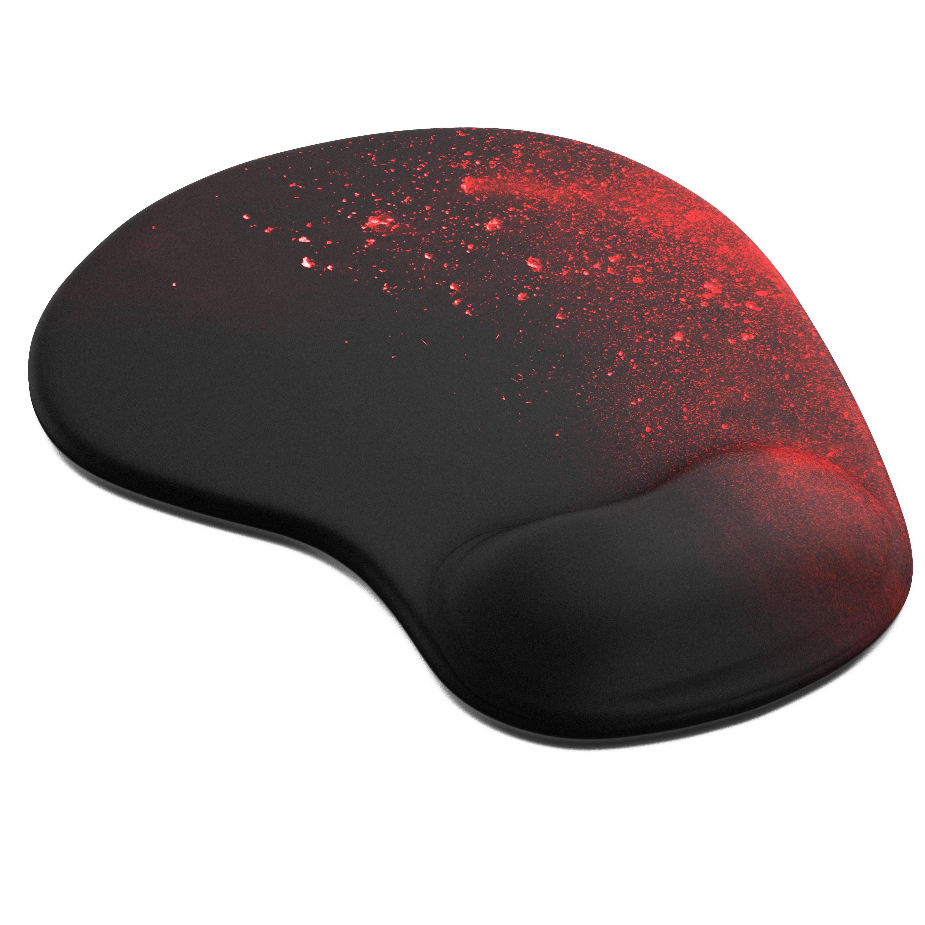 Titanwolf Gaming Mauspad mit ergonomischer Handgelenkauflage, Office Mousepad mit Gelpolster, Blood
