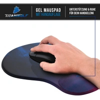 Titanwolf Gaming Mauspad mit ergonomischer Handgelenkauflage, Office Mousepad mit Gelpolster, Farbiger Rauch Titanwolf Gaming Mauspad mit ergonomischer Handgelenkauflage, Office Mousepad mit Gelpolster, Farbiger Rauch