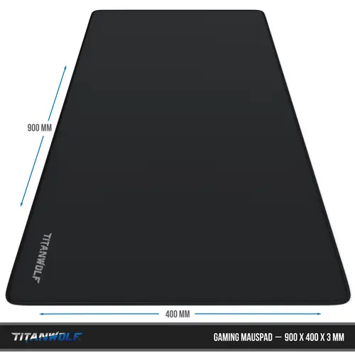 Titanwolf Gaming Mauspad, 900 x 400mm XXL Mousepad, verbessert Präzision & Geschwindigkeit, Titanwolf Schrift Titanwolf Gaming Mauspad, 900 x 400mm XXL Mousepad, verbessert Präzision & Geschwindigkeit, Titanwolf Schrift