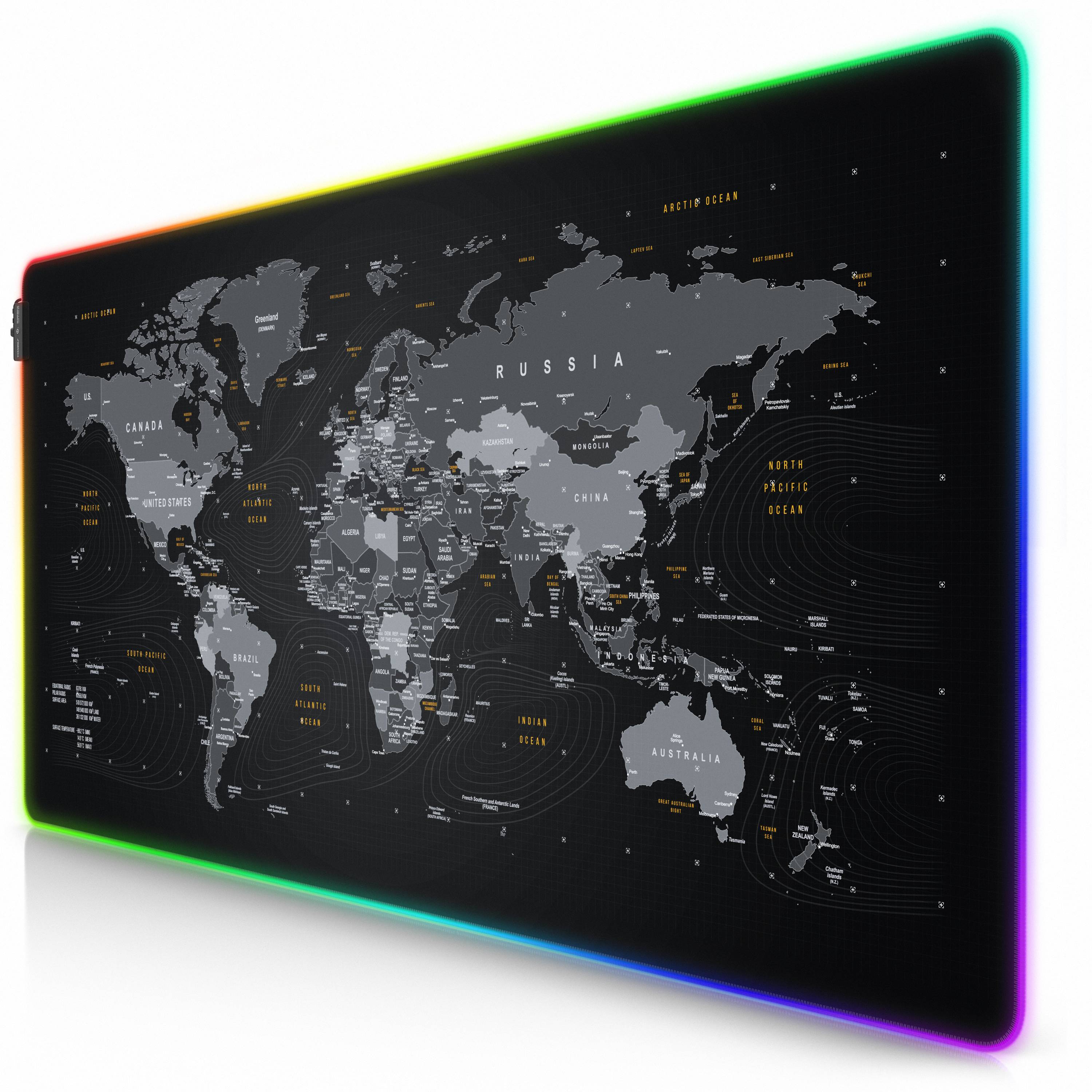 Titanwolf XXXL RGB Gaming Mauspad - 1200 x 600 mm - Mousepad - LED Multi Color - 7 LED Farben Plus 4 Effektmodi - für Präzision und Geschwindigkeit