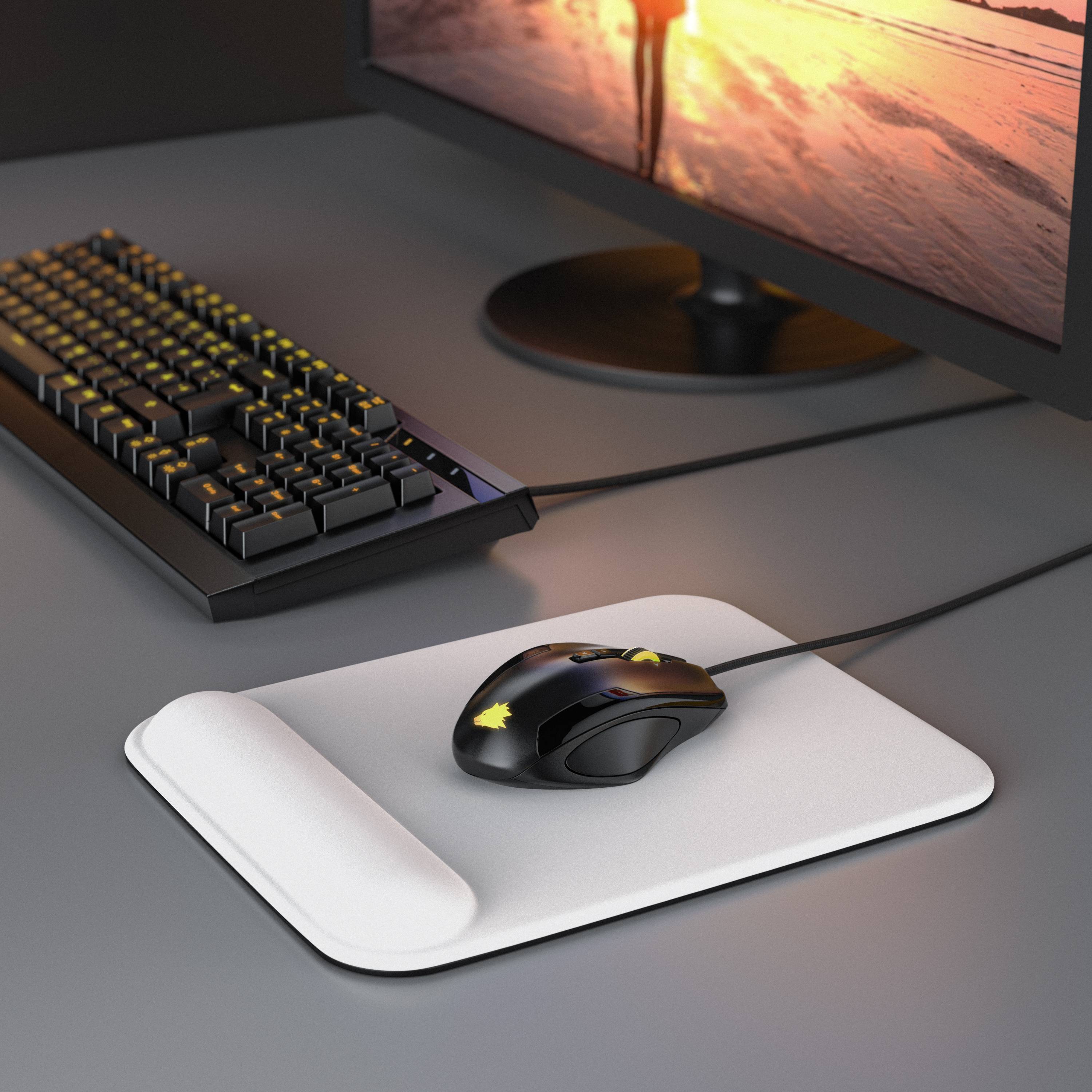 Titanwolf Großes Mauspad mit Gelkissen 22,5x28cm, Gaming Handgelenkauflage, Mousepad, Gel Handballenauflage Handauflage Gelpolster ergonomisch