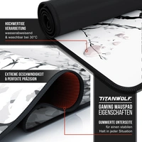 Titanwolf XXL Speed Gaming Mauspad Titanwolf Schwarz 900 x 400mm, XXL Mousepad, Tischunterlage Large Size, verbessert Präzision und Geschwindigkeit Titanwolf XXL Speed Gaming Mauspad Titanwolf Schwarz 900 x 400mm, XXL Mousepad, Tischunterlage Large Size, verbessert Präzision und Geschwindigkeit