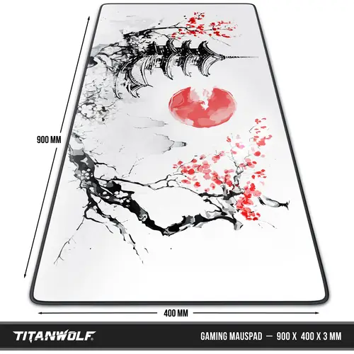 Titanwolf XXL Speed Gaming Mauspad Titanwolf Schwarz 900 x 400mm, XXL Mousepad, Tischunterlage Large Size, verbessert Präzision und Geschwindigkeit Titanwolf XXL Speed Gaming Mauspad Titanwolf Schwarz 900 x 400mm, XXL Mousepad, Tischunterlage Large Size, verbessert Präzision und Geschwindigkeit
