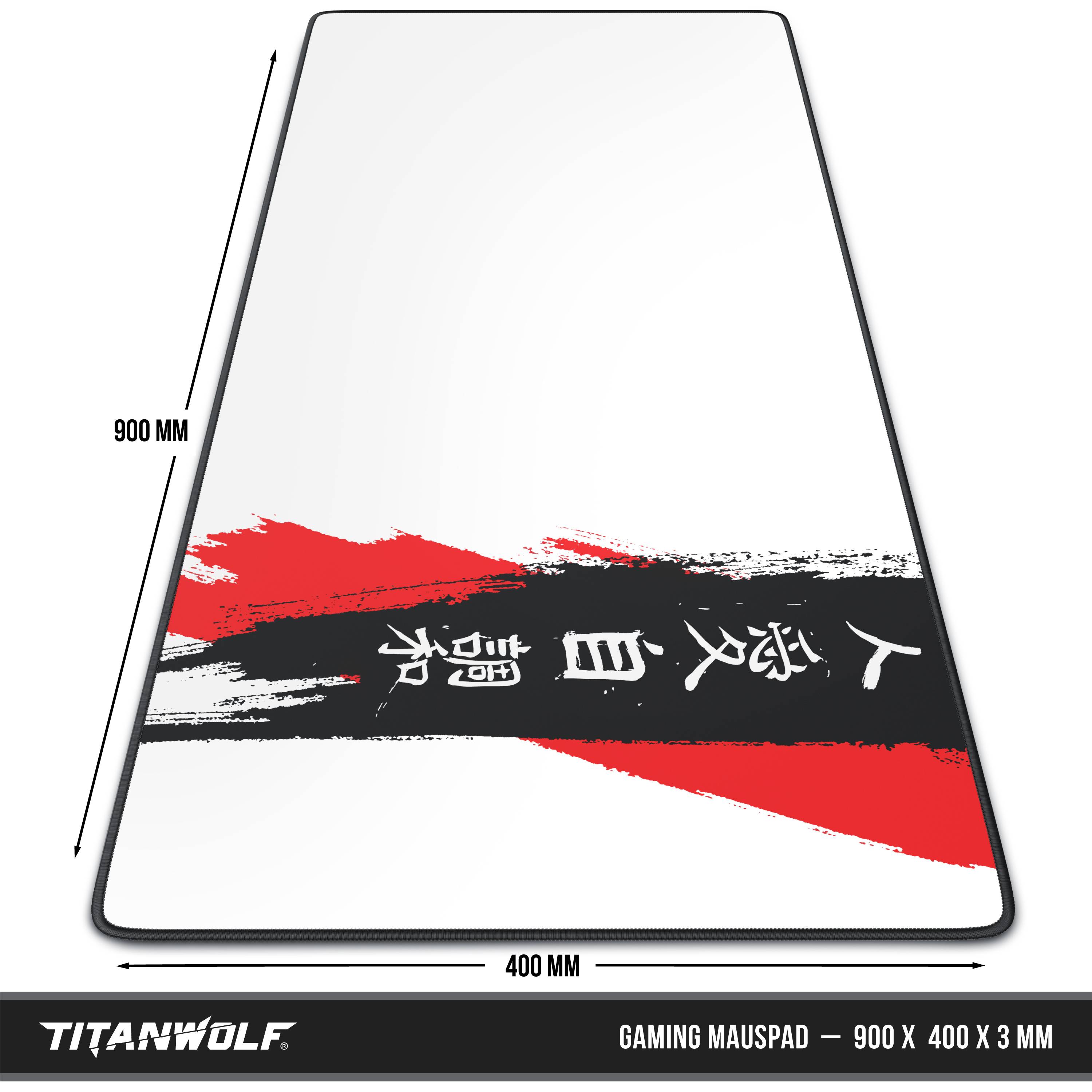 Titanwolf XXL Speed Gaming Mauspad Titanwolf Schwarz 900 x 400mm, XXL Mousepad, Tischunterlage Large Size, verbessert Präzision und Geschwindigkeit