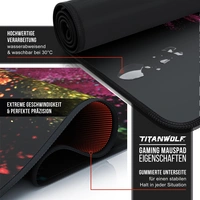 Titanwolf XXL Speed Gaming Mauspad Titanwolf Schwarz 900 x 400mm, XXL Mousepad, Tischunterlage Large Size, verbessert Präzision und Geschwindigkeit Titanwolf XXL Speed Gaming Mauspad Titanwolf Schwarz 900 x 400mm, XXL Mousepad, Tischunterlage Large Size, verbessert Präzision und Geschwindigkeit