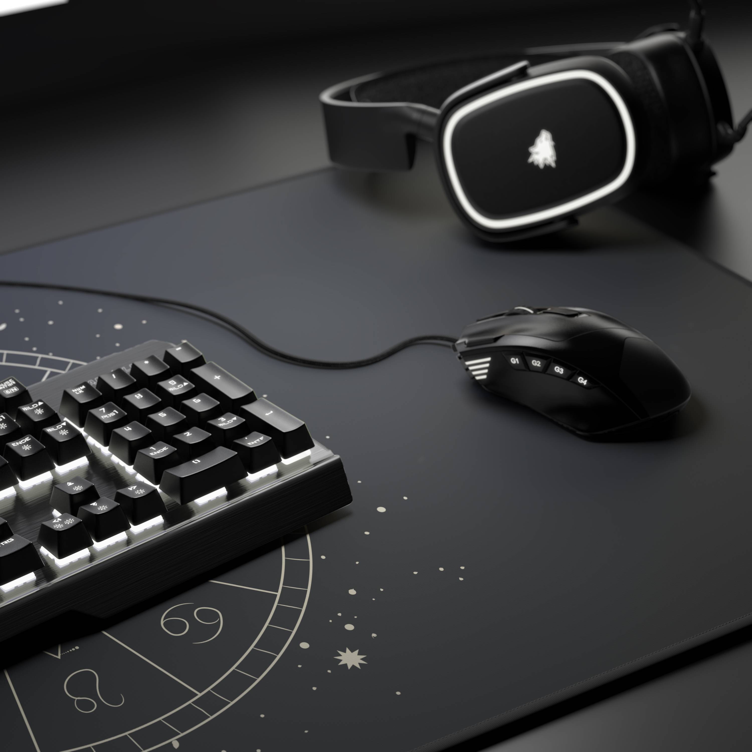 Titanwolf XXL Speed Gaming Mauspad Titanwolf Schwarz 900 x 400mm, XXL Mousepad, Tischunterlage Large Size, verbessert Präzision und Geschwindigkeit