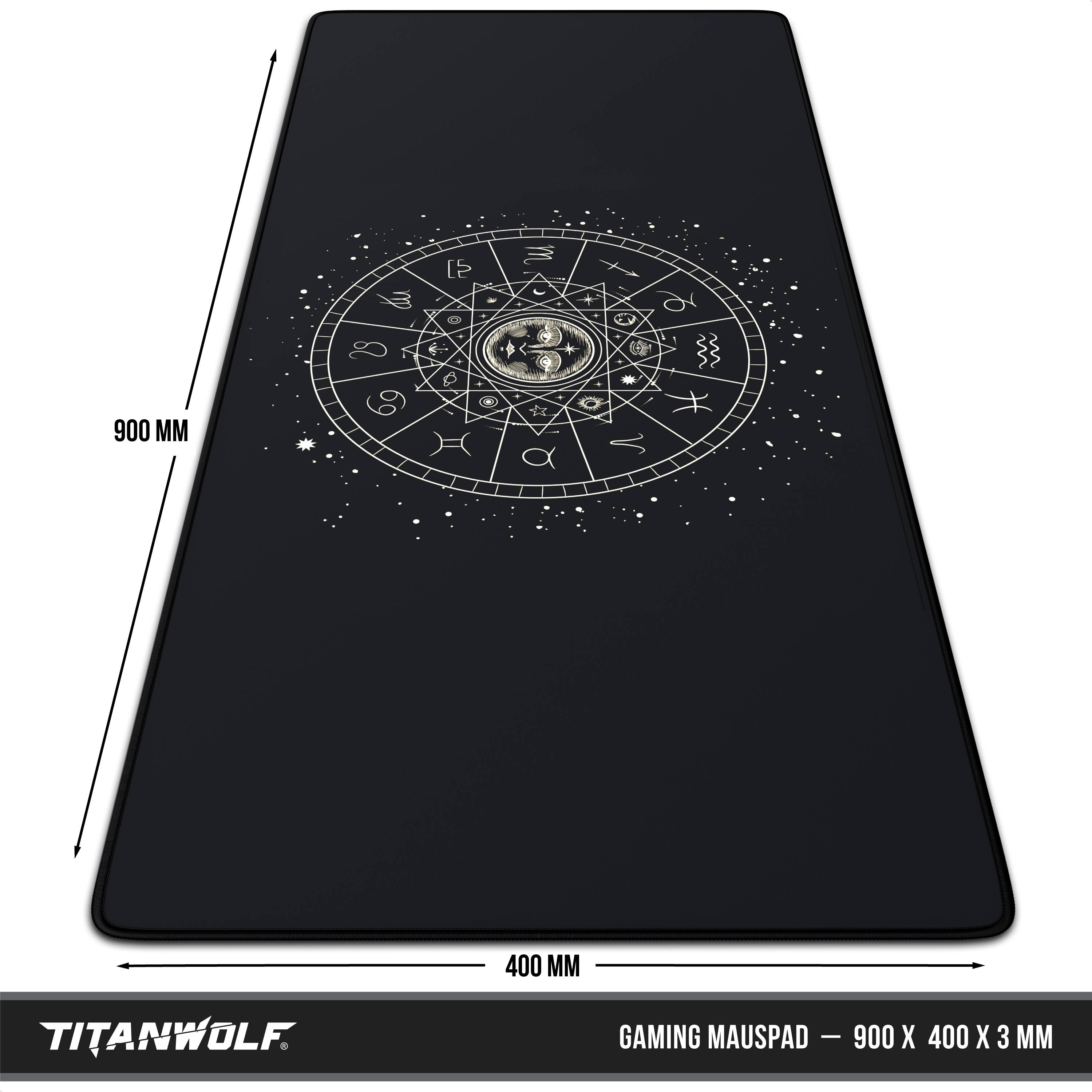 Titanwolf XXL Speed Gaming Mauspad Titanwolf Schwarz 900 x 400mm, XXL Mousepad, Tischunterlage Large Size, verbessert Präzision und Geschwindigkeit