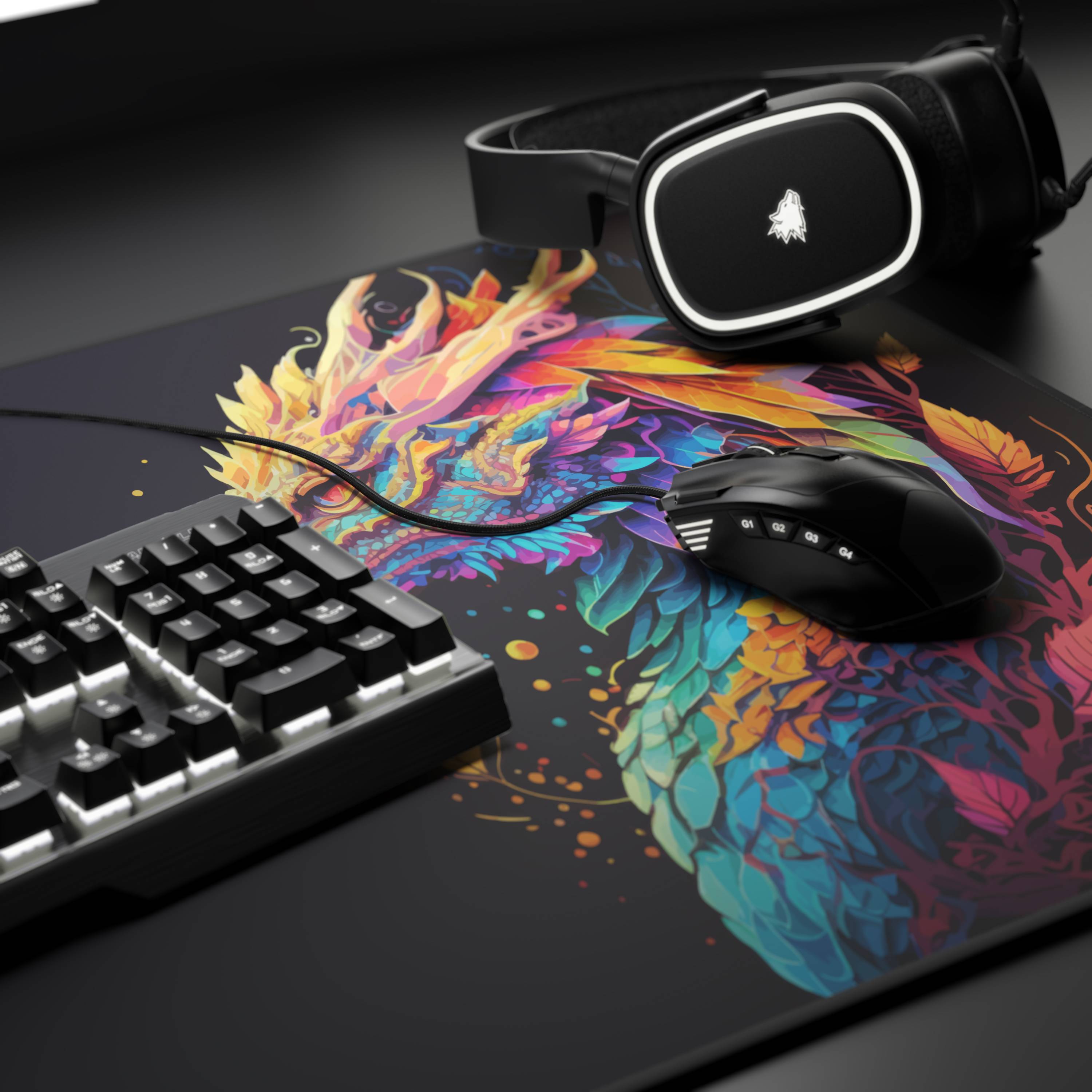 Titanwolf XXL Speed Gaming Mauspad Titanwolf Schwarz 900 x 400mm, XXL Mousepad, Tischunterlage Large Size, verbessert Präzision und Geschwindigkeit