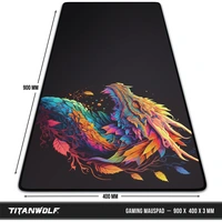 Titanwolf XXL Speed Gaming Mauspad Titanwolf Schwarz 900 x 400mm, XXL Mousepad, Tischunterlage Large Size, verbessert Präzision und Geschwindigkeit Titanwolf XXL Speed Gaming Mauspad Titanwolf Schwarz 900 x 400mm, XXL Mousepad, Tischunterlage Large Size, verbessert Präzision und Geschwindigkeit