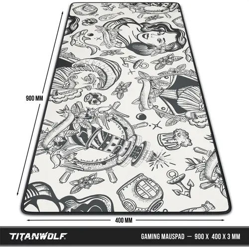 Titanwolf XXL Speed Gaming Mauspad Titanwolf Schwarz 900 x 400mm, XXL Mousepad, Tischunterlage Large Size, verbessert Präzision und Geschwindigkeit Titanwolf XXL Speed Gaming Mauspad Titanwolf Schwarz 900 x 400mm, XXL Mousepad, Tischunterlage Large Size, verbessert Präzision und Geschwindigkeit