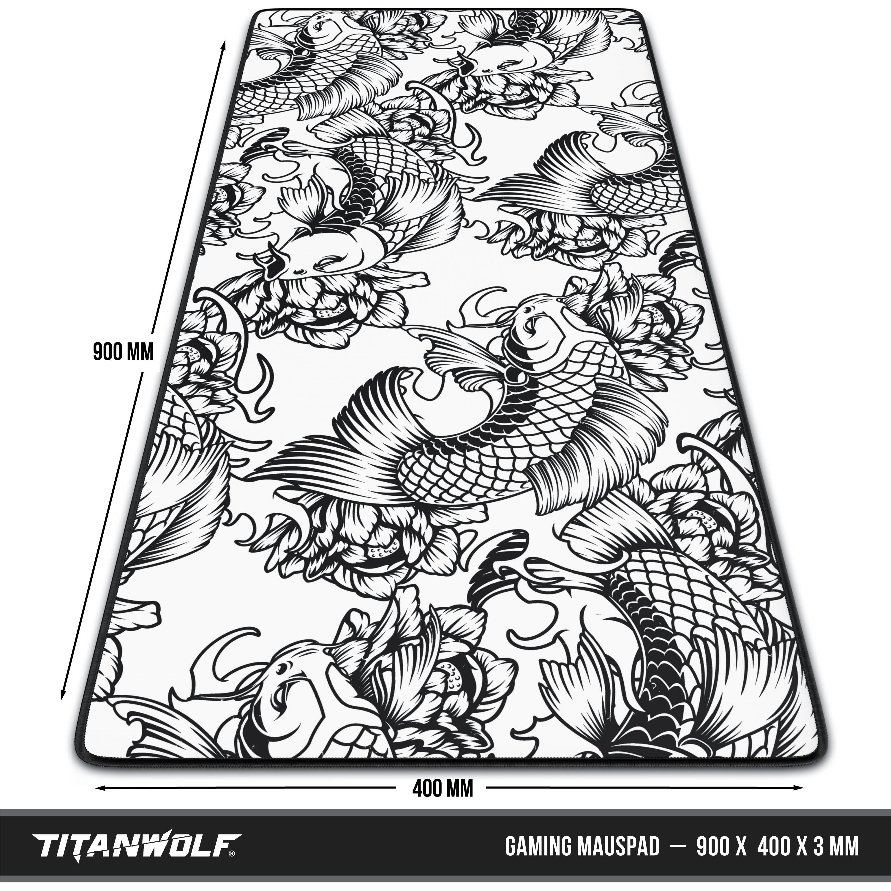 Titanwolf XXL Speed Gaming Mauspad Titanwolf Schwarz 900 x 400mm, XXL Mousepad, Tischunterlage Large Size, verbessert Präzision und Geschwindigkeit