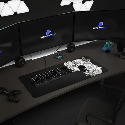 Titanwolf XXL Speed Gaming Mauspad Titanwolf Schwarz 900 x 400mm, XXL Mousepad, Tischunterlage Large Size, verbessert Präzision und Geschwindigkeit Titanwolf XXL Speed Gaming Mauspad Titanwolf Schwarz 900 x 400mm, XXL Mousepad, Tischunterlage Large Size, verbessert Präzision und Geschwindigkeit