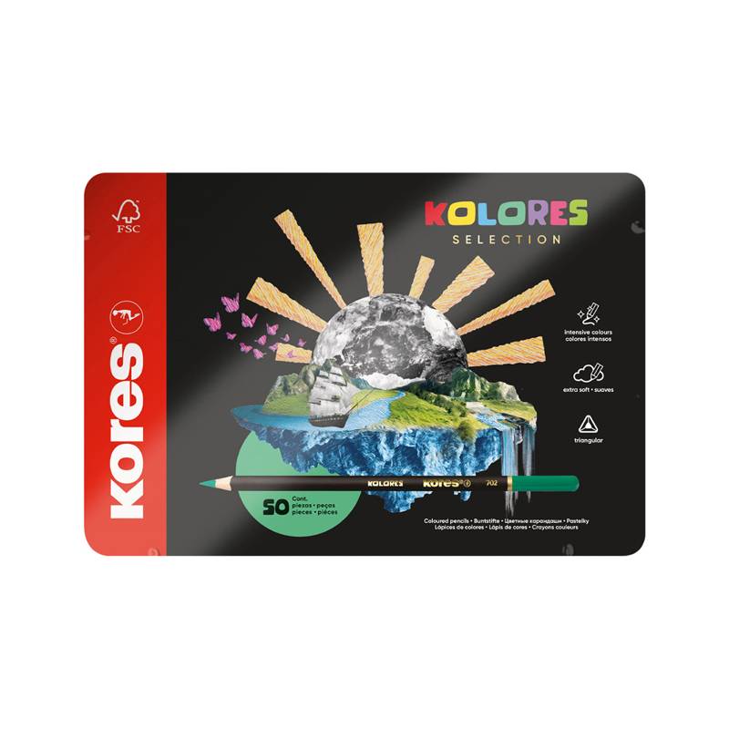Kores Dreikant-Buntstifte "KOLORES SELECTION", 50er Etui