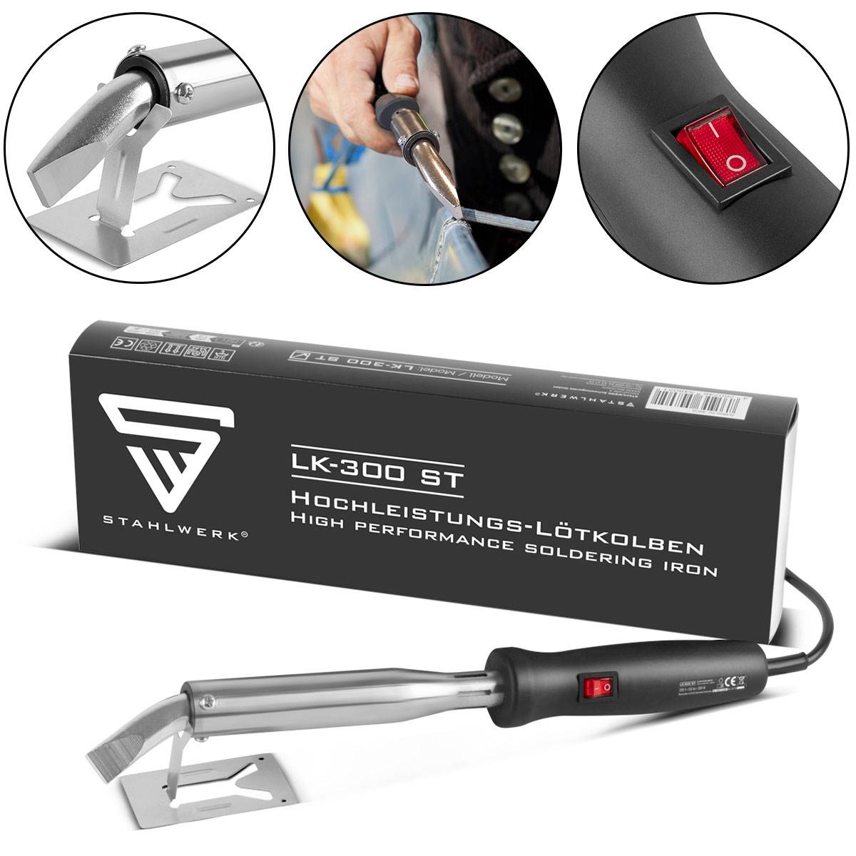 STAHLWERK Hochleistungs-Lötkolben LK-300 ST elektrisches Lötgerät 300 W Leistung