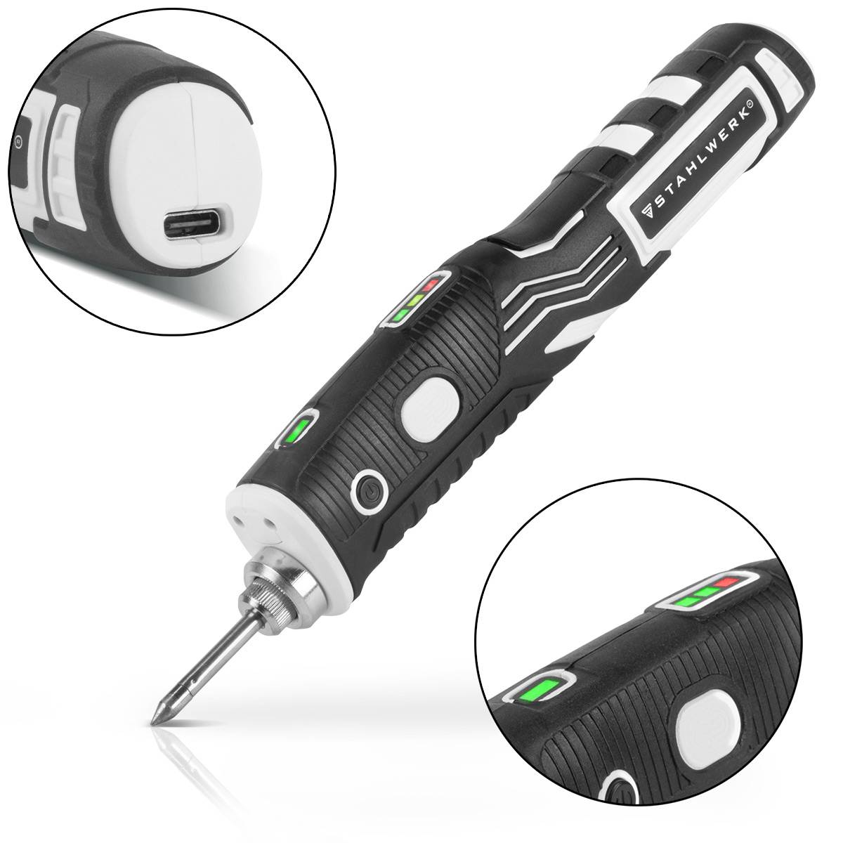 STAHLWERK Akku-Lötkolben BLK-8 ST mit 8 Watt Leistung, 480°C Spitzentemperatur