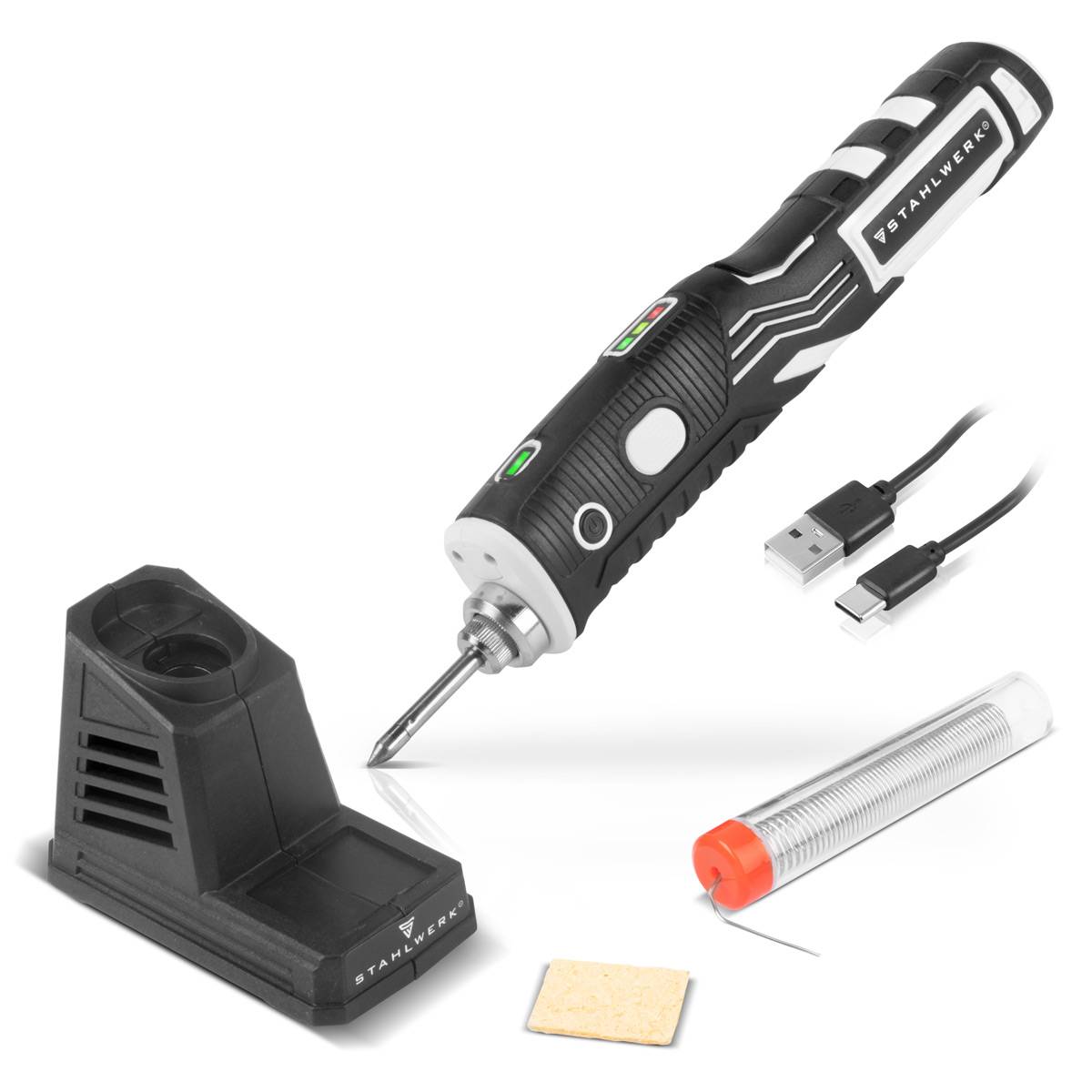 STAHLWERK Akku-Lötkolben BLK-8 ST mit 8 Watt Leistung, 480°C Spitzentemperatur