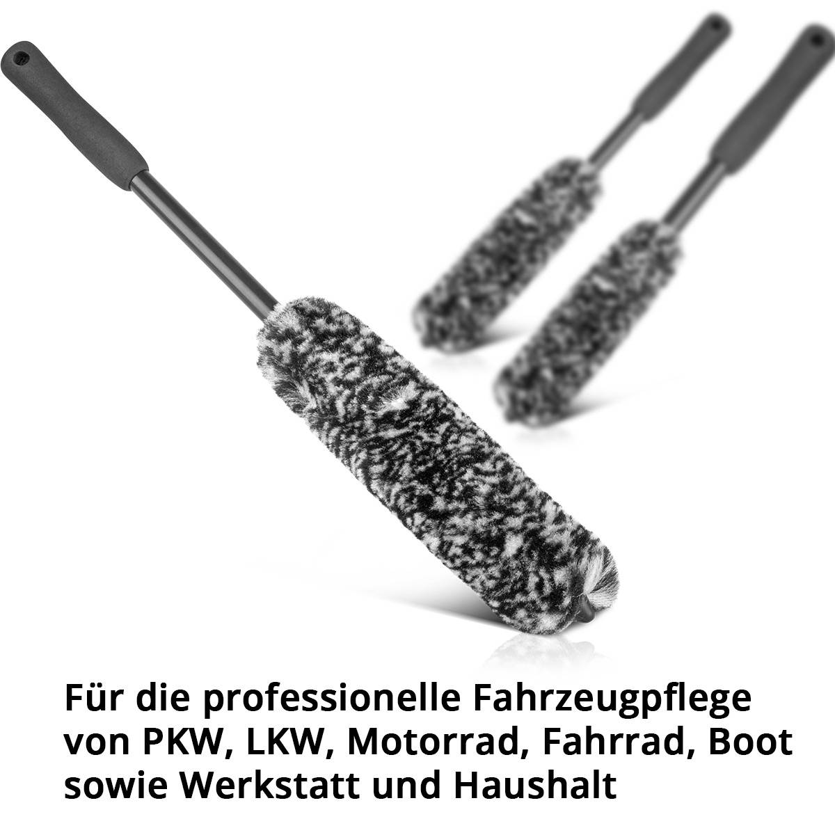 STAHLWERK Felgenbürste 3er Set Autoreinigungsbürste Radbürste Autowaschbürste