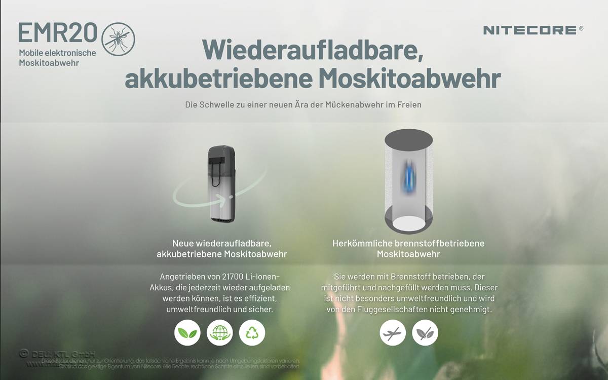 Nitecore Mückenabwehr EMR40 ca. 5 Meter Schutzzone