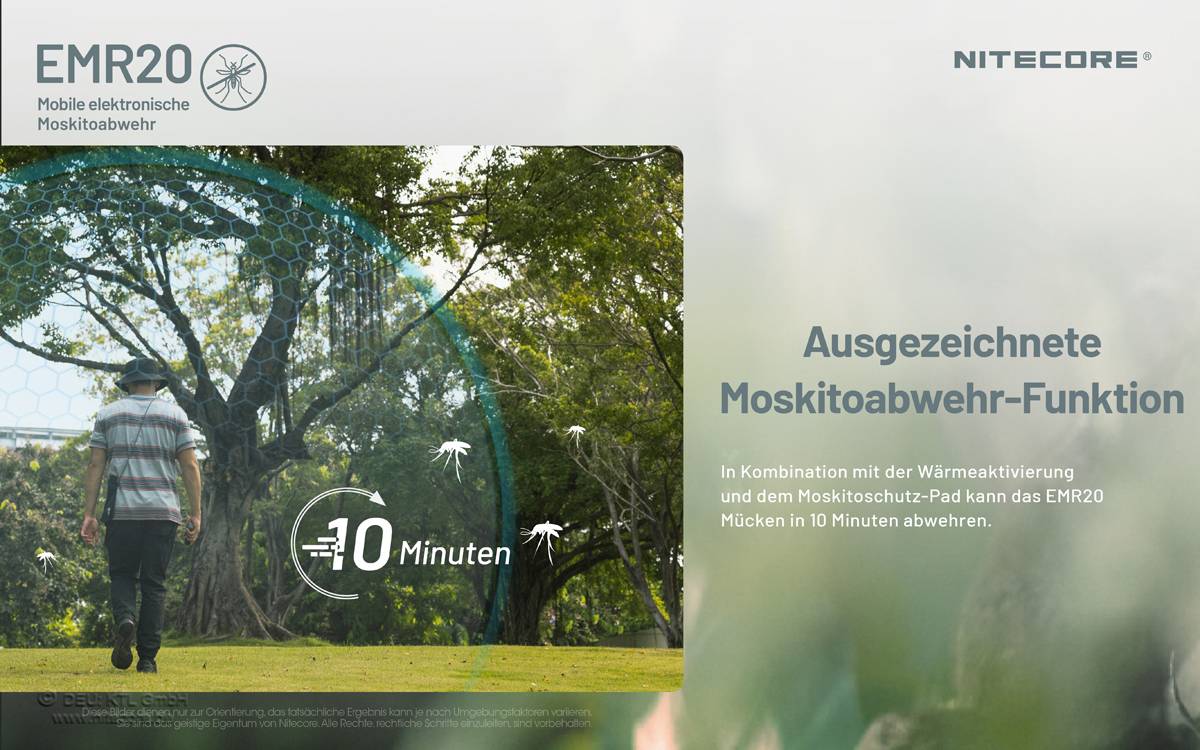 Nitecore Mückenabwehr EMR40 ca. 5 Meter Schutzzone