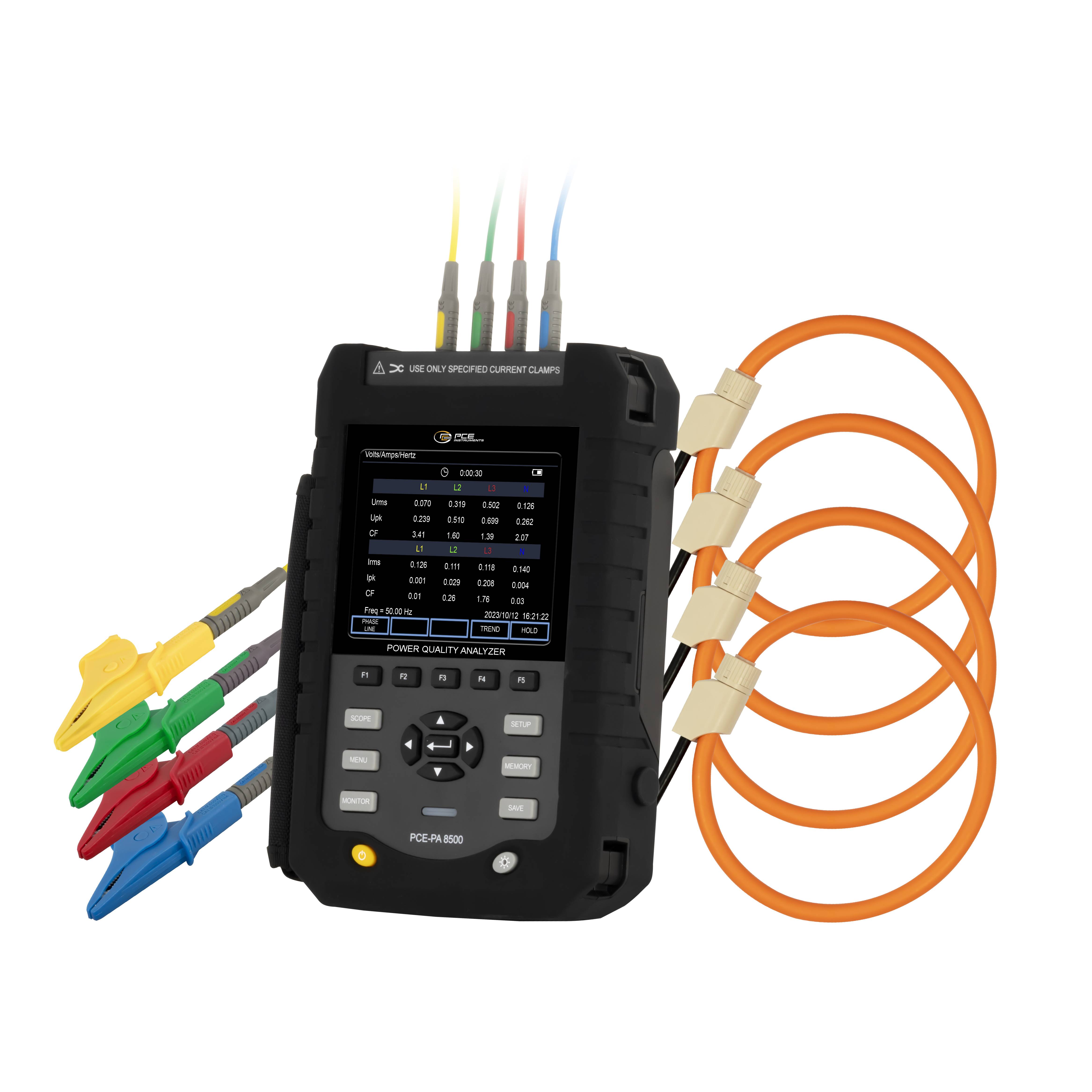 PCE Instruments Leistungsmesser PCE-PA 8500 HP inkl. Datenlogger |Spannung bis 1000V |Strom bis 1500 A AC |IEC61000-4-30