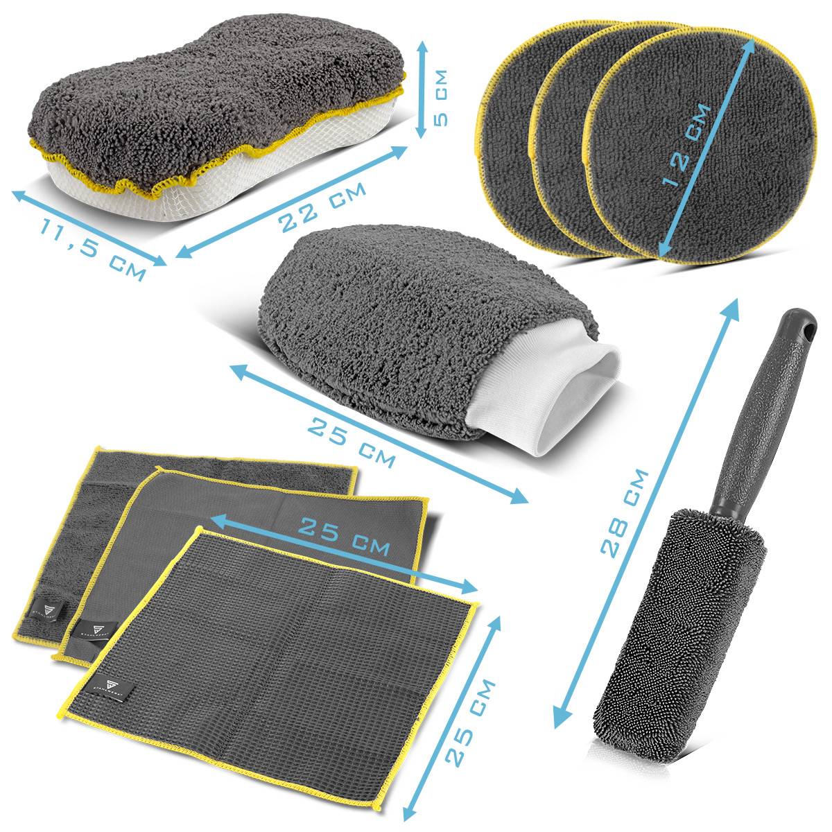 STAHLWERK Kfz-Detailing-Set mit Rollhocker, Tornado-Reinigungspistole