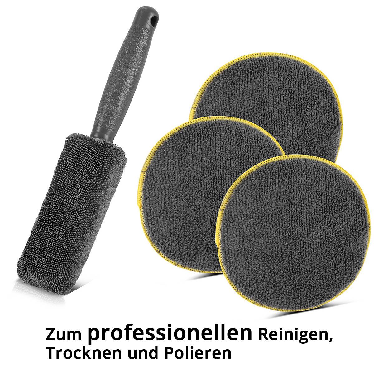 STAHLWERK Kfz-Detailing-Set mit Rollhocker, Tornado-Reinigungspistole