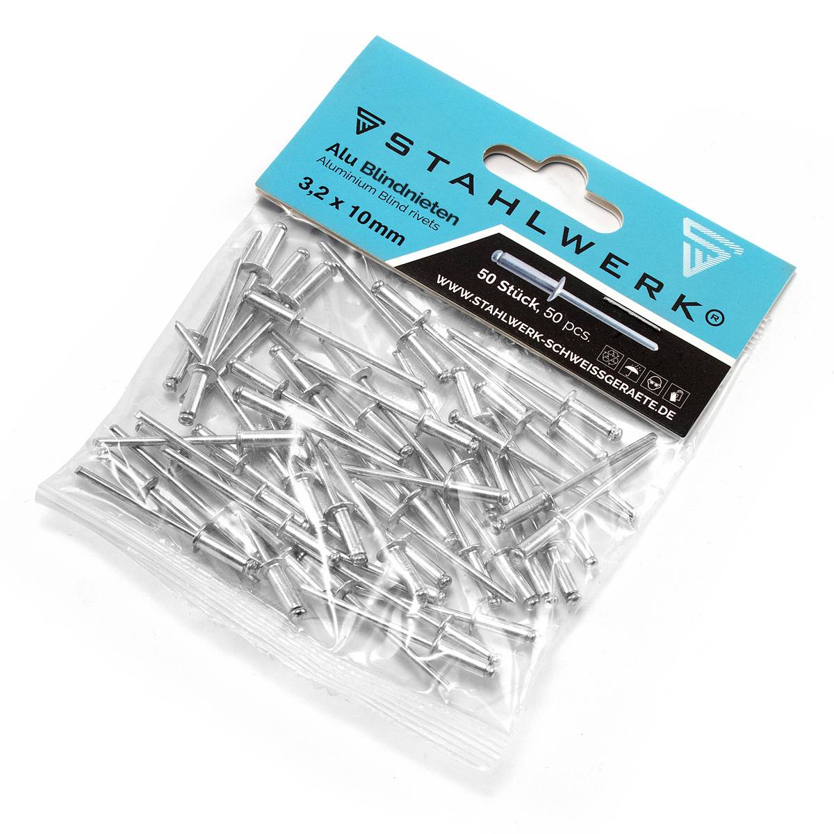 STAHLWERK Alu-Blindnieten 12er Set für Blindnietenzangen je 150 Stück