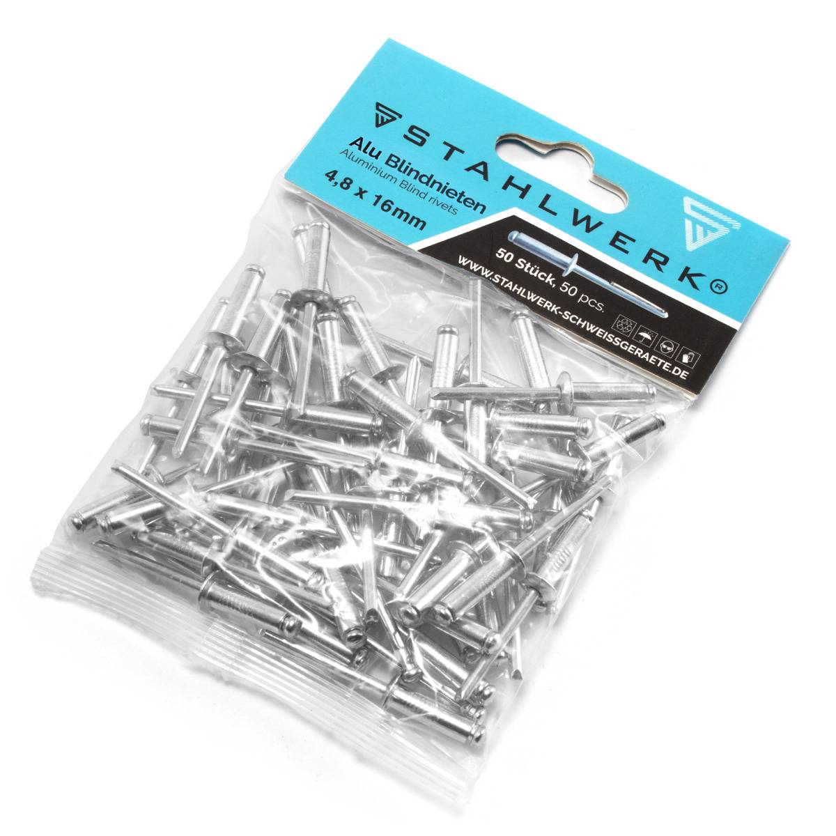 STAHLWERK Alu-Blindnieten 12er Set für Blindnietenzangen je 150 Stück