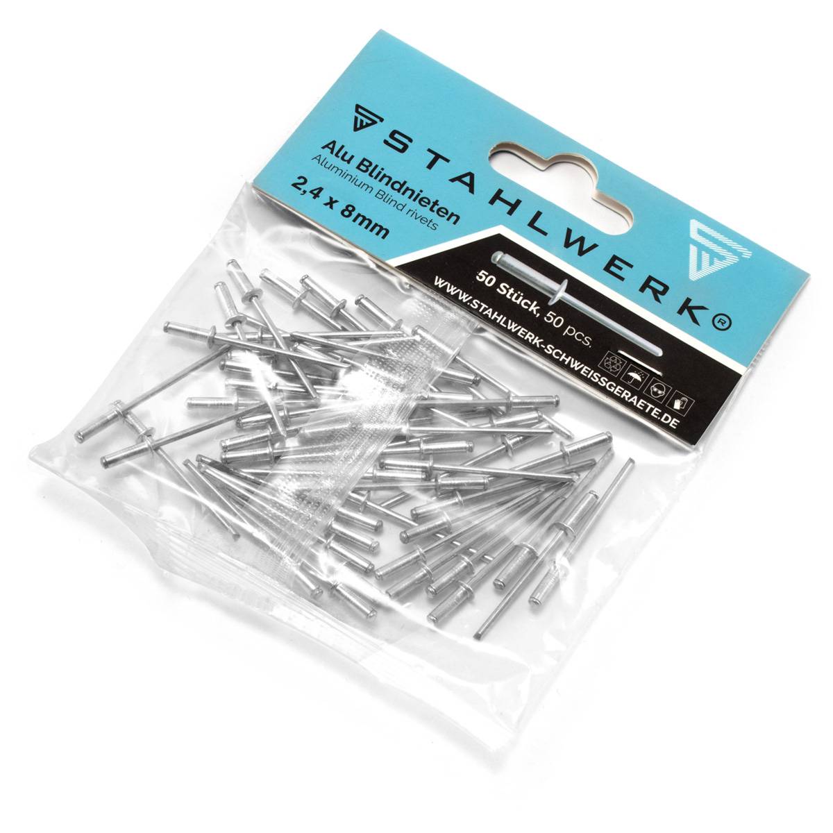 STAHLWERK Alu-Blindnieten 12er Set für Blindnietenzangen je 150 Stück