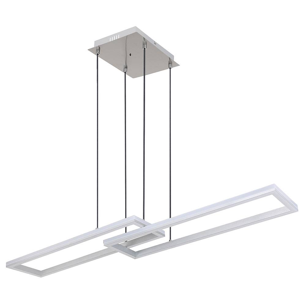 Hängelampe Wohnzimmerlampe Pendelleuchte Deckenlampe Esszimmerleuchte, Metall Kunststoff silber, Fernbedienung dimmbar RGB LED Rainbow Effekt, 1x