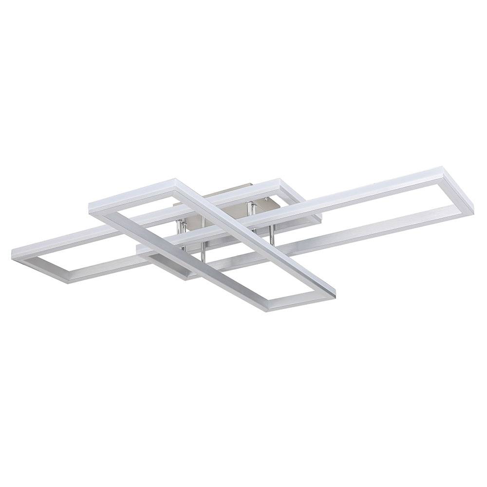 Deckenleuchte Wohnzimmerlampe Deckenlampe Esszimmerleuchte Flurlampe, Metall Kunststoff silber, Fernbedienung dimmbar RGB LED Rainbow Effekt, 1x