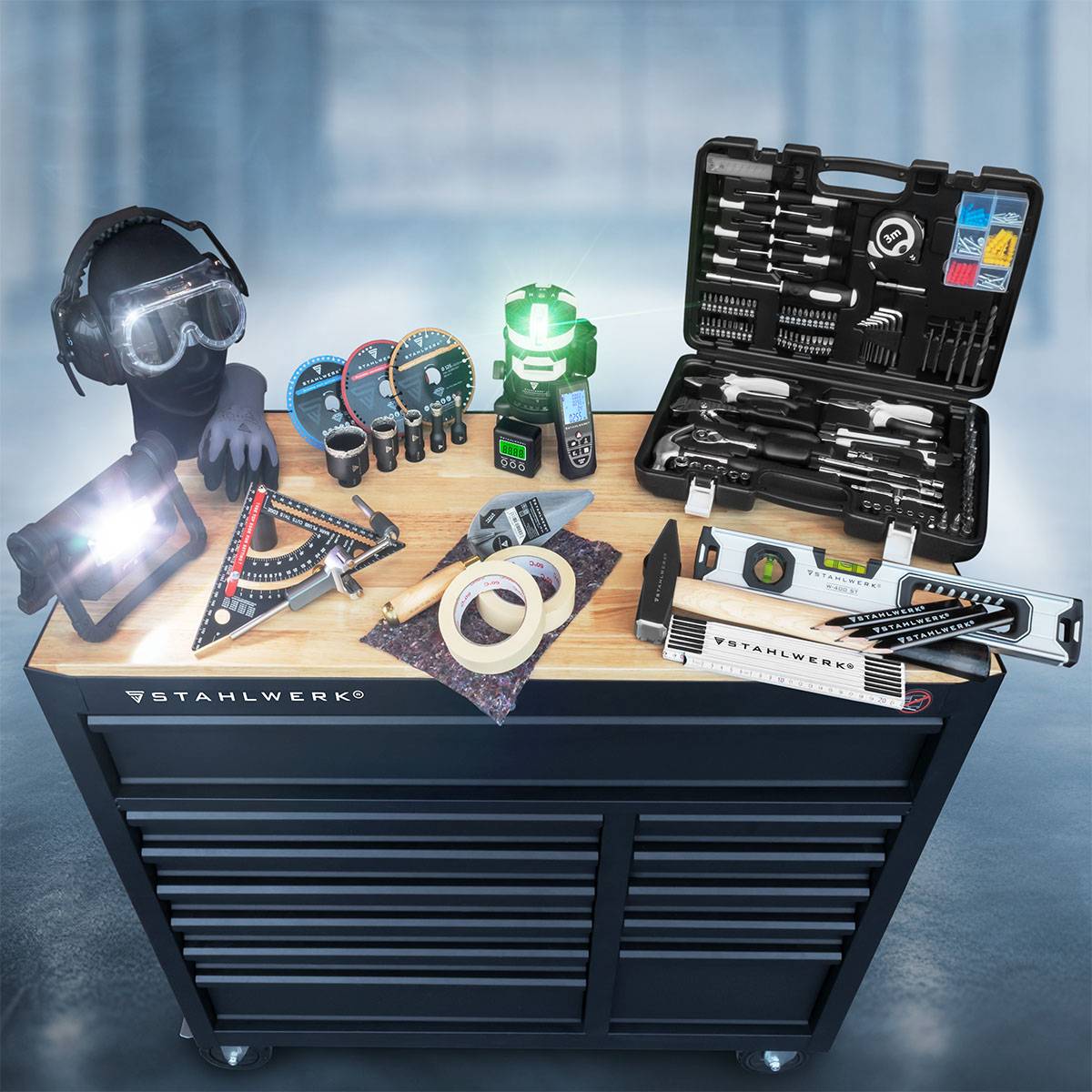 STAHLWERK Brushless Akku Winkelschleifer AWS-20 ST ohne Akku, 0 - 7500 min-1