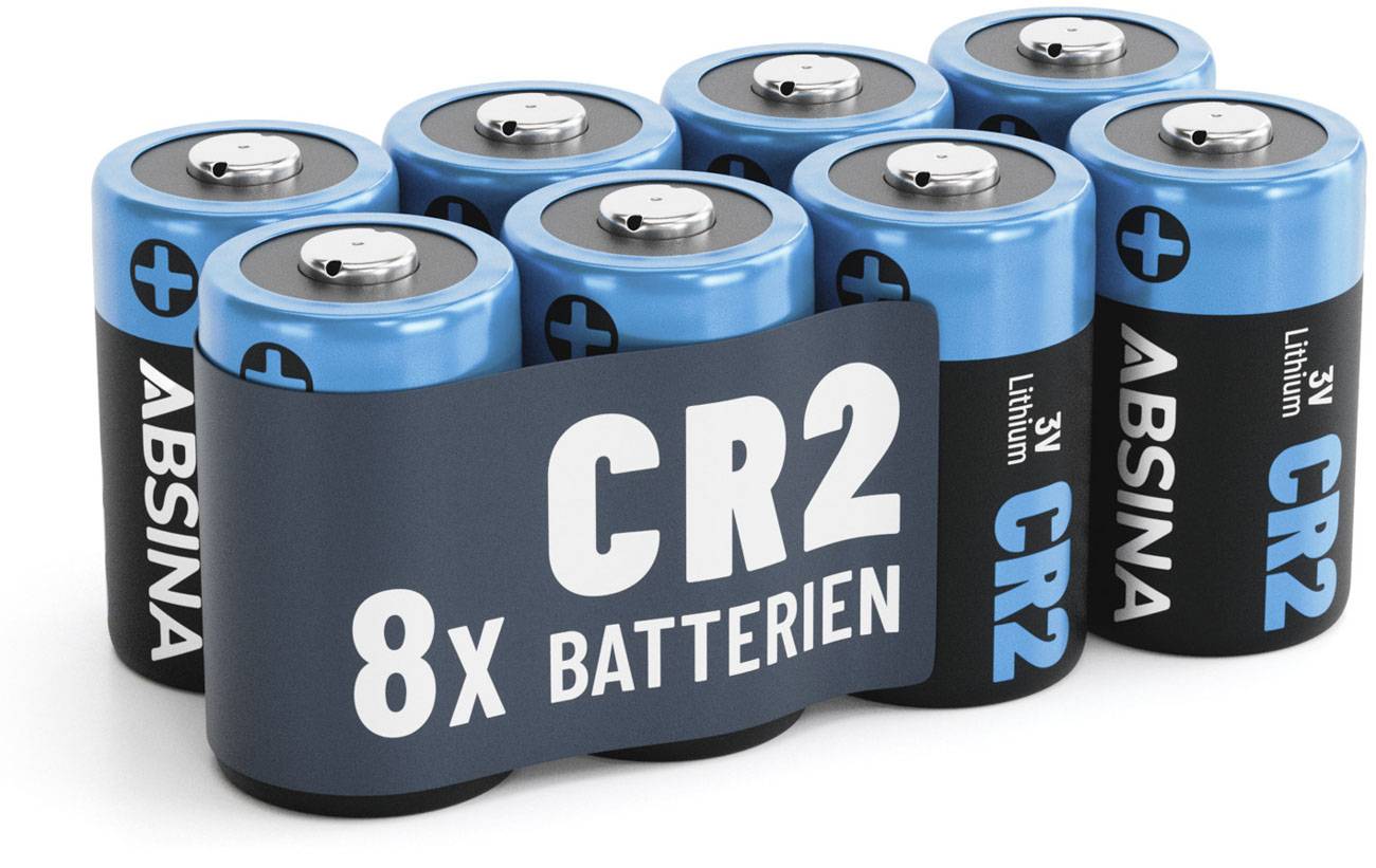 8x Absina CR2 Lithium Batterie 3V 800mAh (8er Blister)