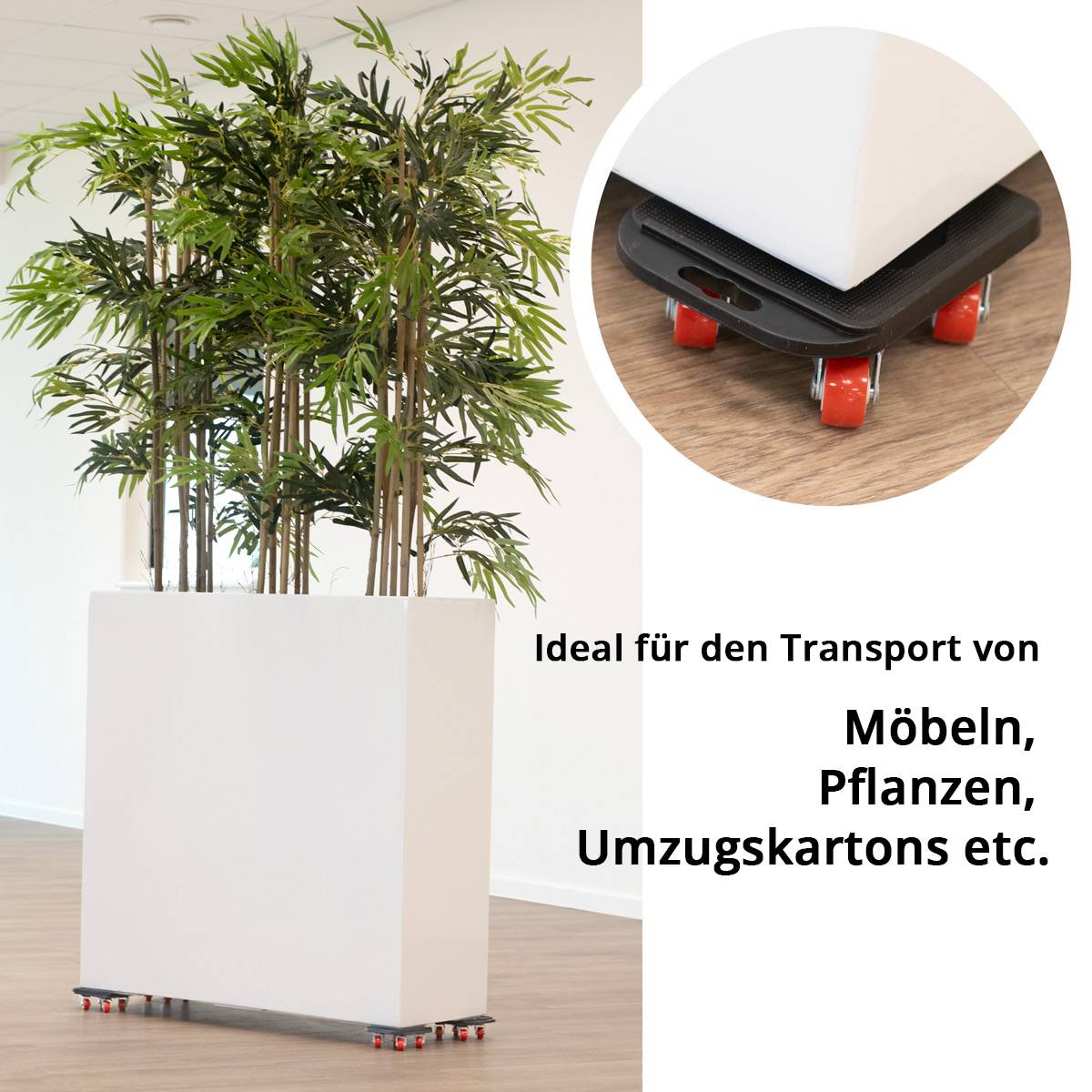 STAHLWERK Möbeltransport Set 4 Transportroller und 1 praktischer Möbelheber