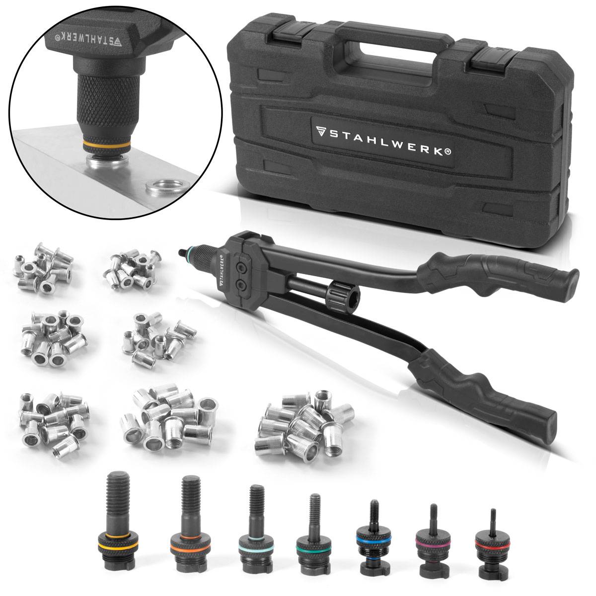 STAHLWERK Blindnietzangen Set NZ-16 ST Nietzange | Nietmutternzange