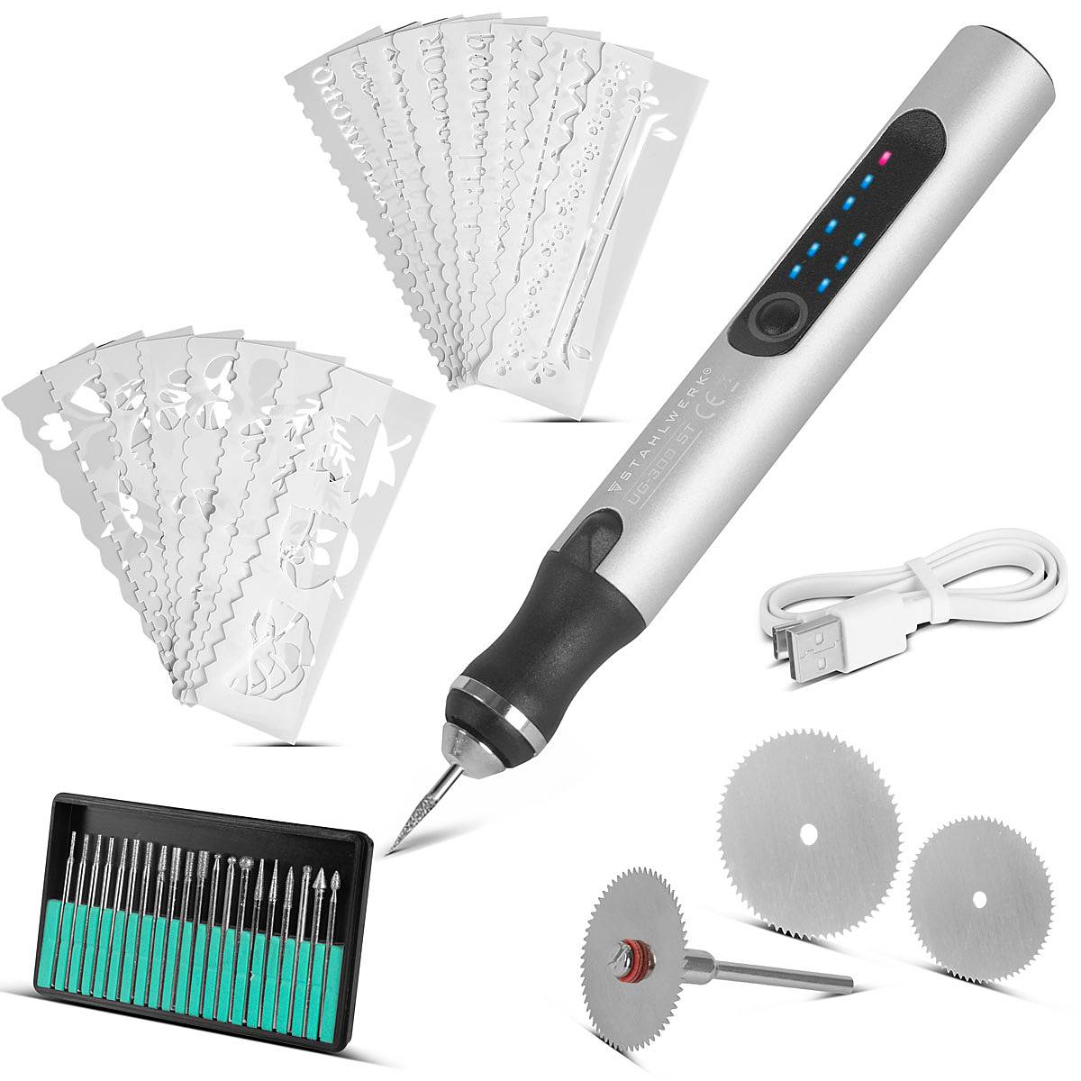 STAHLWERK USB-Gravierstift UG-300 ST mit 8 W Akku-Gravierer | Gravurstift