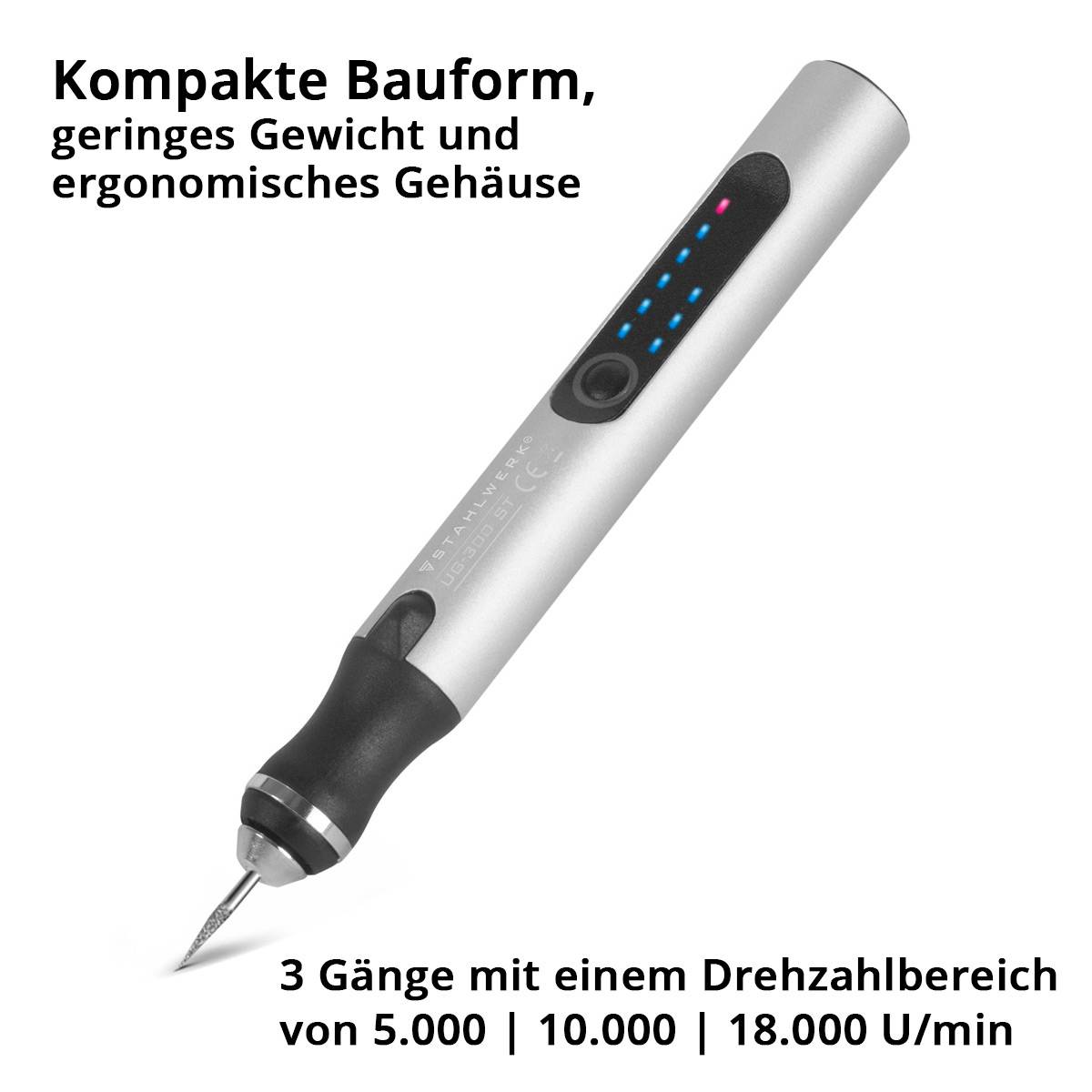 STAHLWERK USB-Gravierstift UG-300 ST mit 8 W Akku-Gravierer | Gravurstift