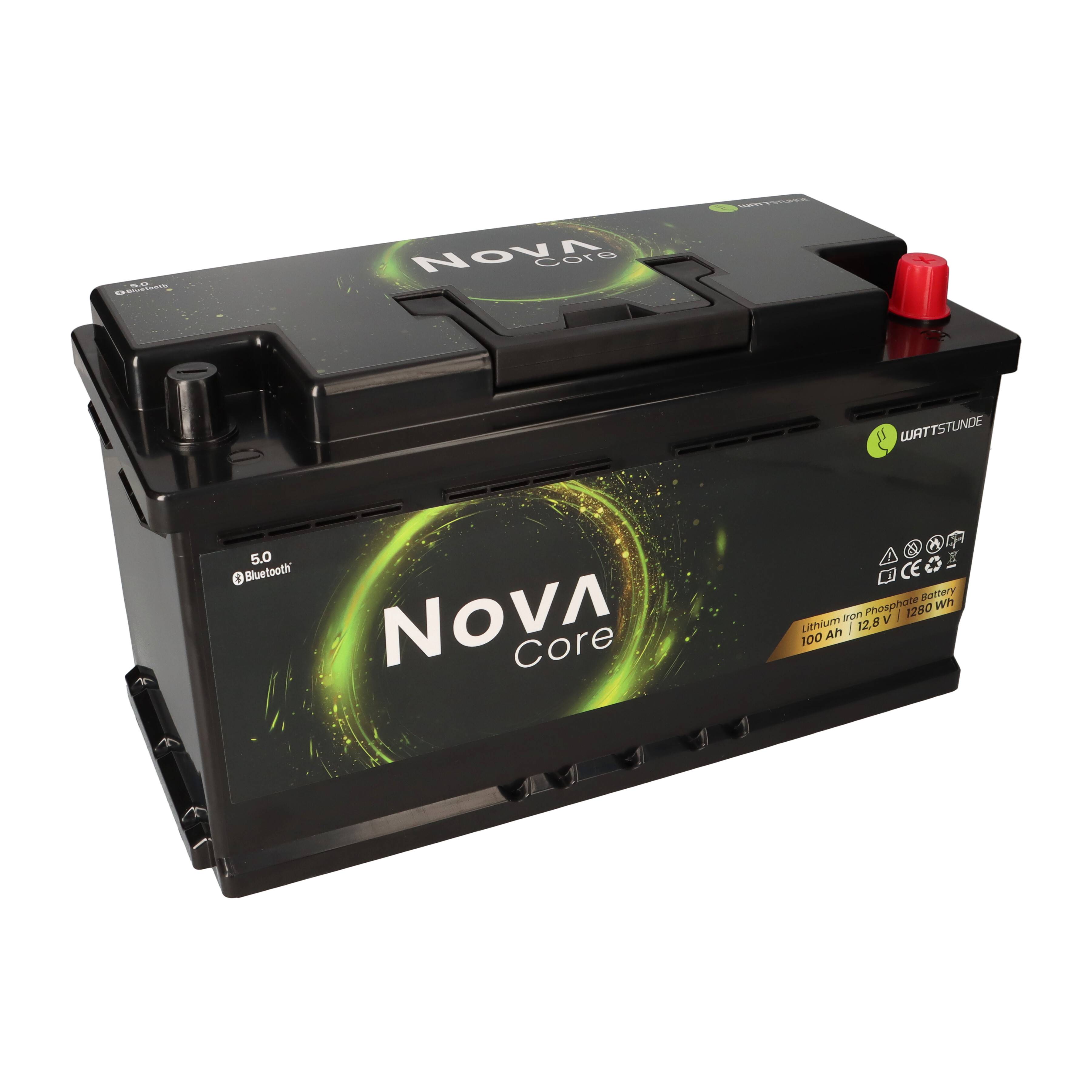 WATTSTUNDE NOVA Core Batterie 12,8V 100Ah 1280Wh LiFePO4 mit 0% MwSt nach §12 Abs. 3 UstG