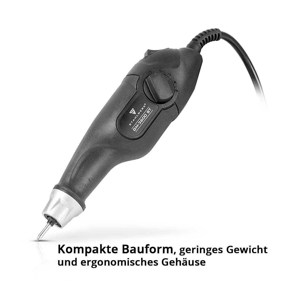 STAHLWERK Gravurmaschine GM-3600 ST mit 24 W elektrischer Gravierer Gravurstift