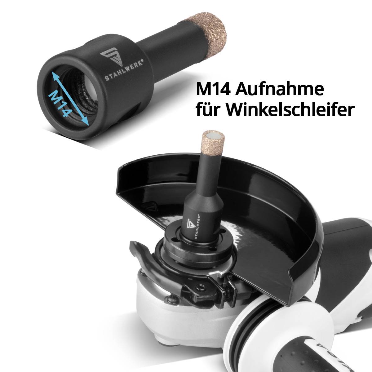 STAHLWERK Diamant-Bohrkronen 5er Set 6-14 mm M14 für Winkelschleifer
