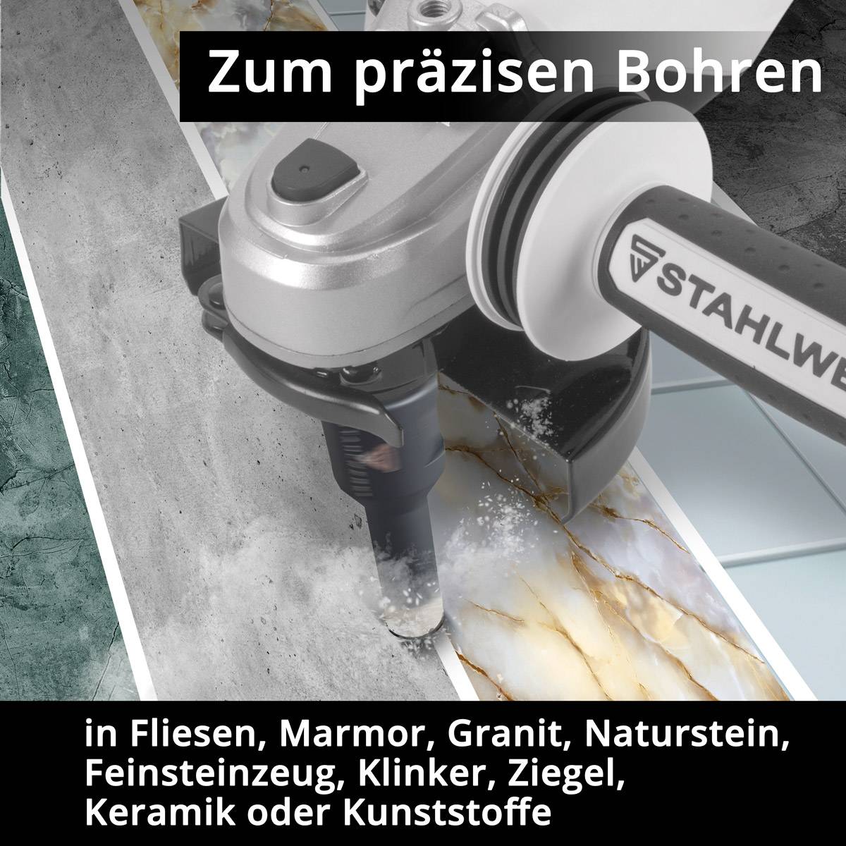 STAHLWERK Diamant-Bohrkronen 5er Set 6-14 mm M14 für Winkelschleifer