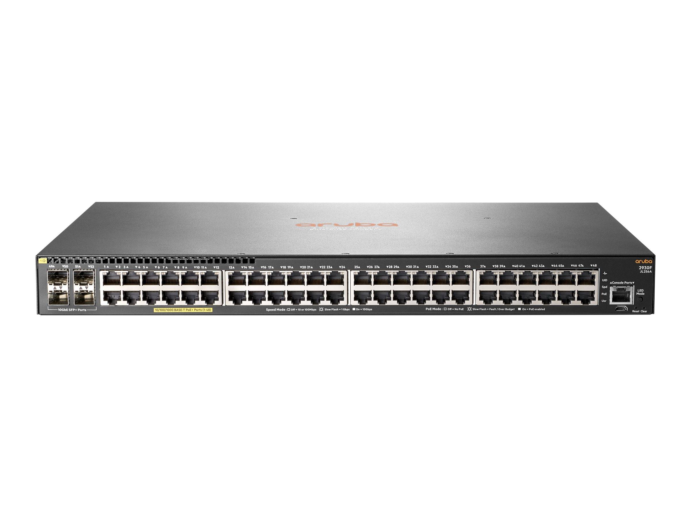 HPE Aruba 2930F 48G PoE+ 4SFP+ - Switch - L3 - managed - 48 x 10/100/1000 (PoE+)