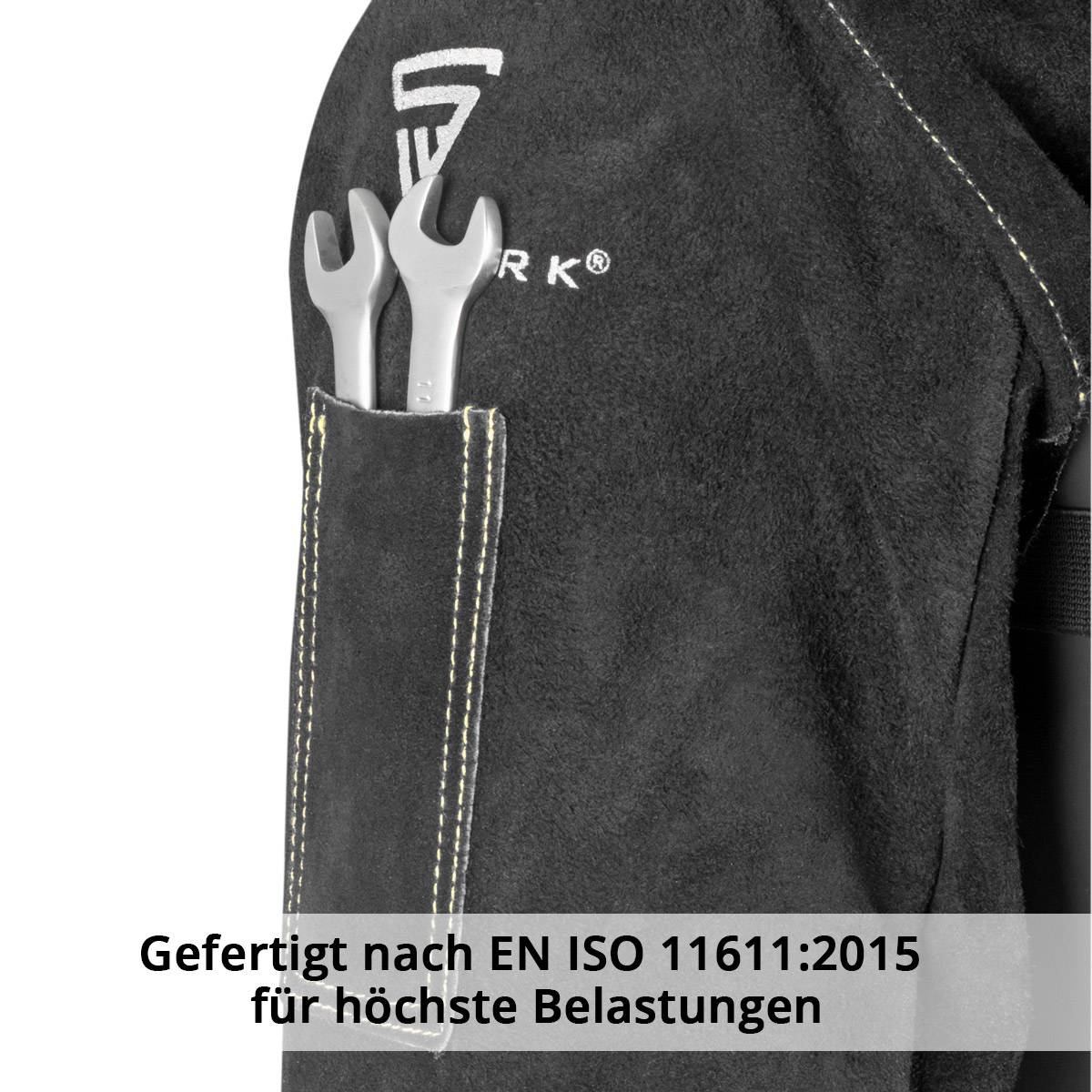 STAHLWERK Schweißerärmel mit Trageriemen aus hochwertigem Spaltleder