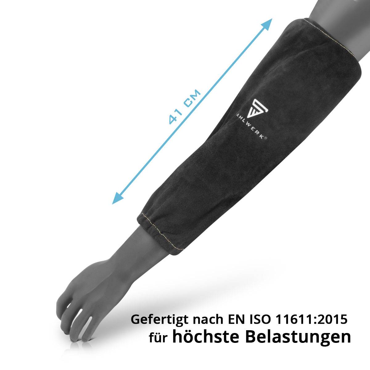 STAHLWERK Schweißerärmel mit elastischem Bund aus hochwertigem Spaltleder
