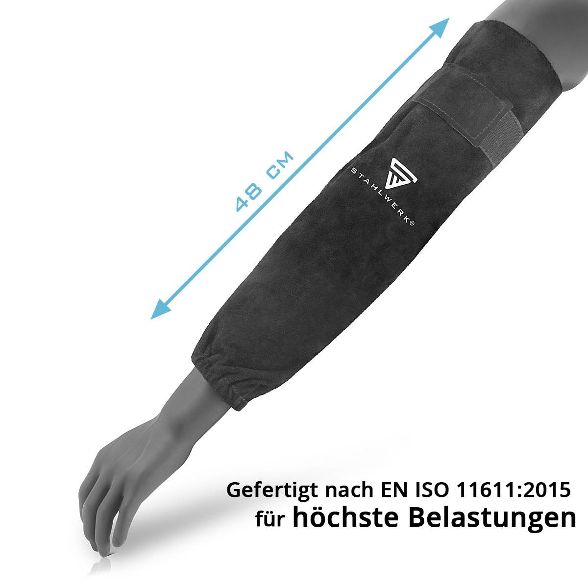 STAHLWERK Schweißerärmel mit Klettverschluss aus hochwertigem Spaltleder
