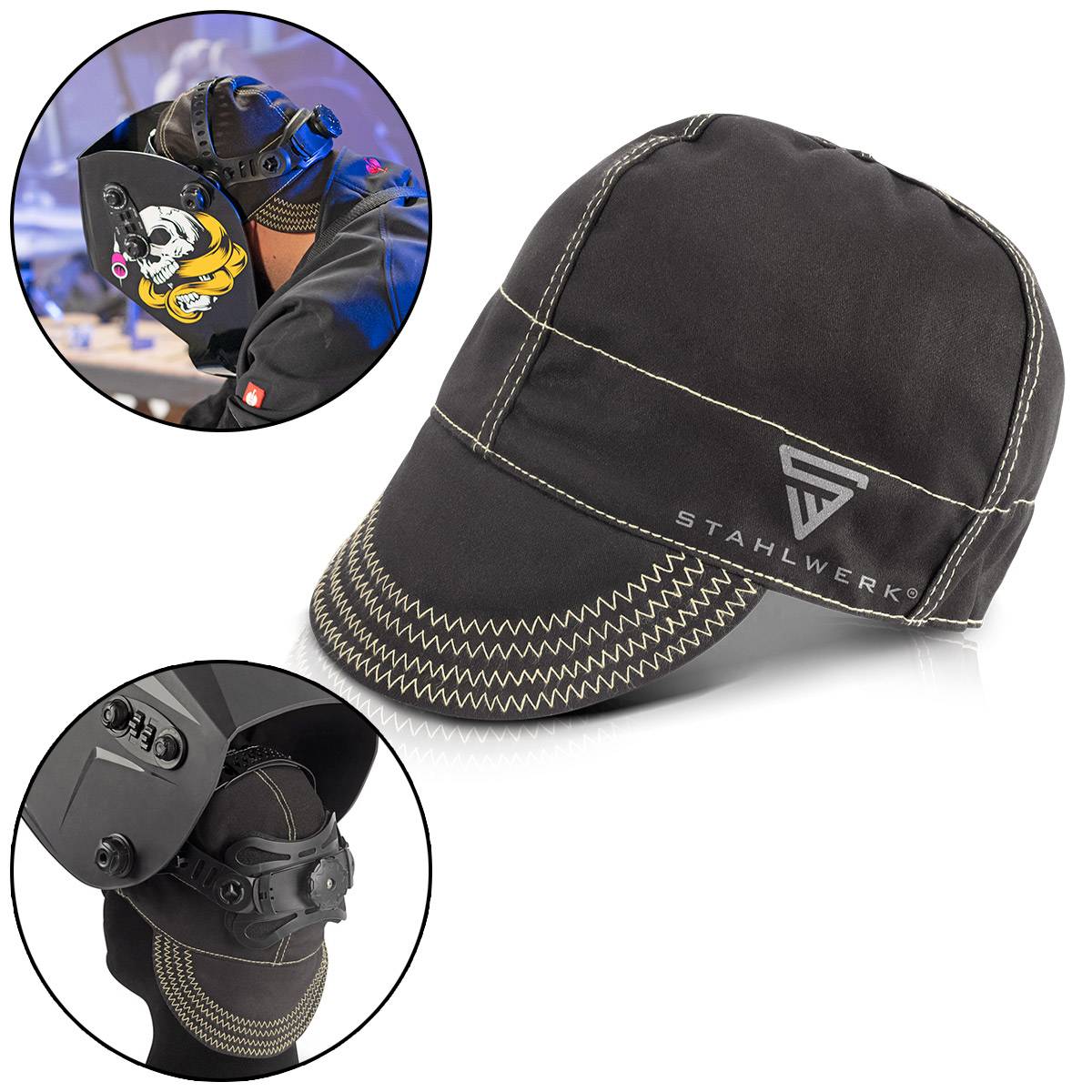 STAHLWERK Schweißerkappe flammhemmende Schweißerschutzkleidung zum Schweißen