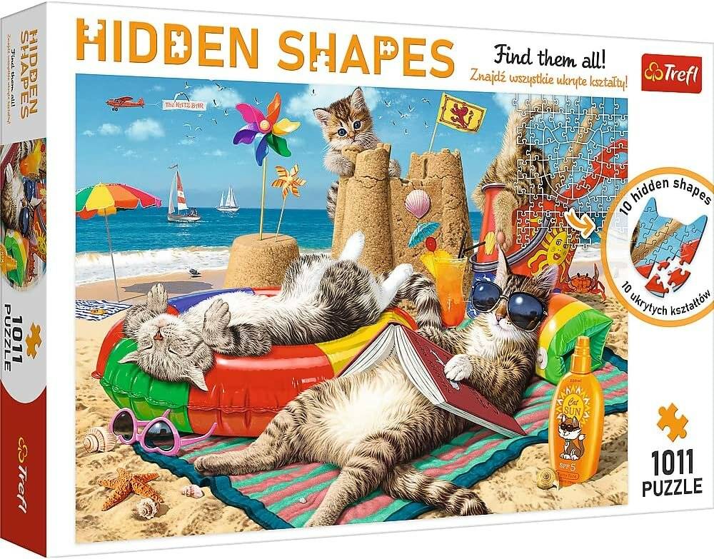 TREFL Puzzle Hidden Shapes: Katzenurlaub 1011 Teile